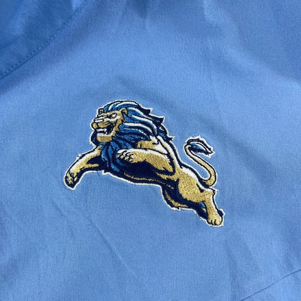 Lions Nike Mens 3XL Blue Quarter Zip Windbreaker Pullover Logo